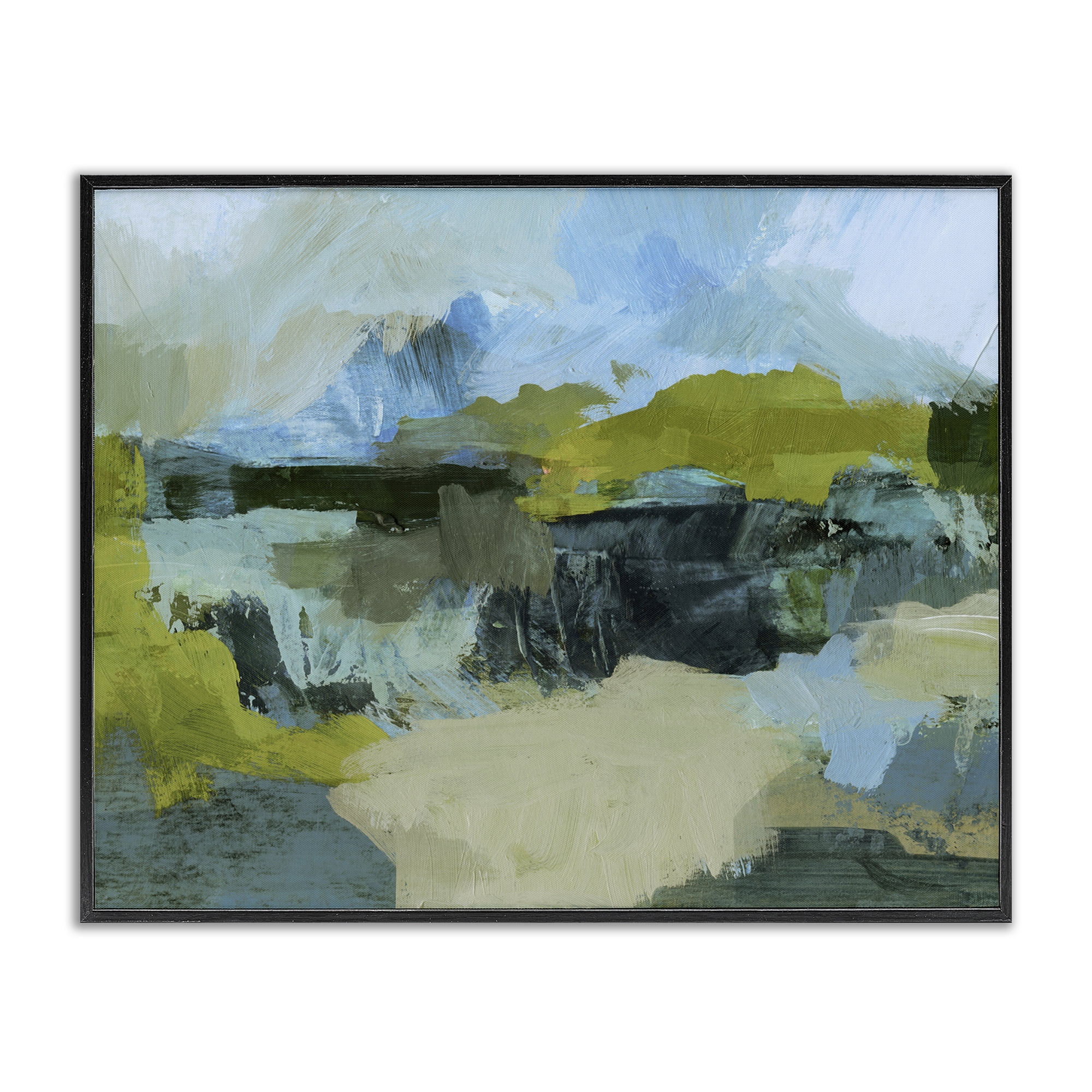 Stupell Industries Expressive Landscape Abstract Abstract Painting Black Framed Art Print Wall Art, 30 x 24