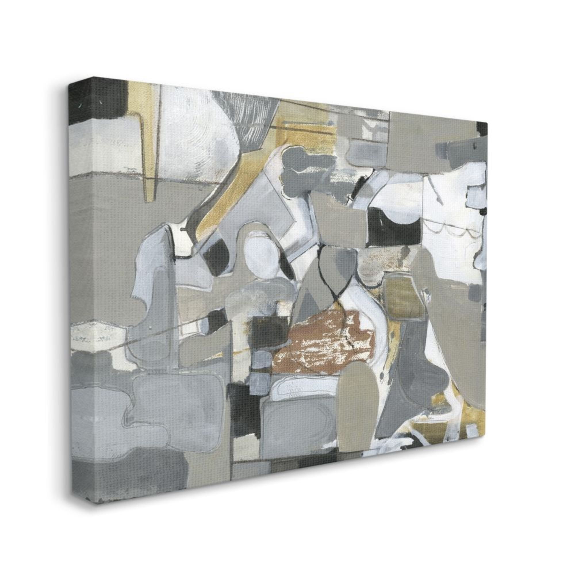 Stupell Industries Expressive Linework Abstract Shapes Grey Brown Design by Smith Haynes, 24" x 30"
