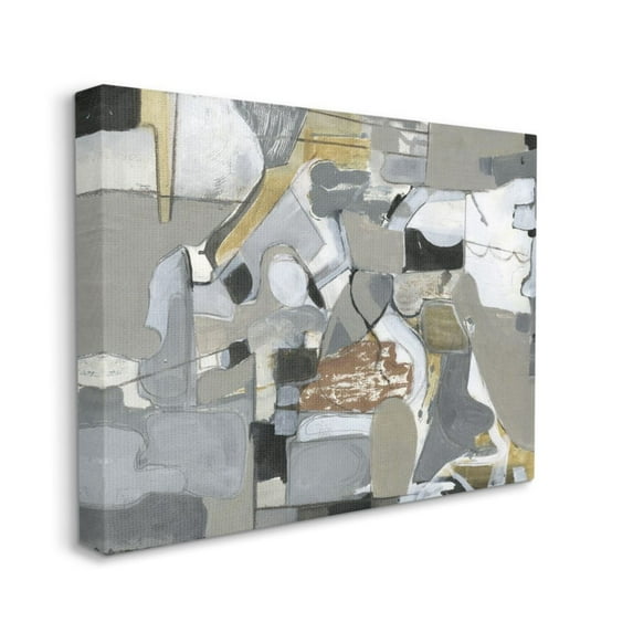 Stupell Industries Expressive Linework Abstract Shapes Grey Brown Design by Smith Haynes, 24" x 30"