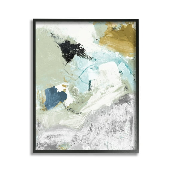 Stupell Industries Expressive Modern Pattern Abstract Painting Black Framed Art Print Wall Art, 11 x 14
