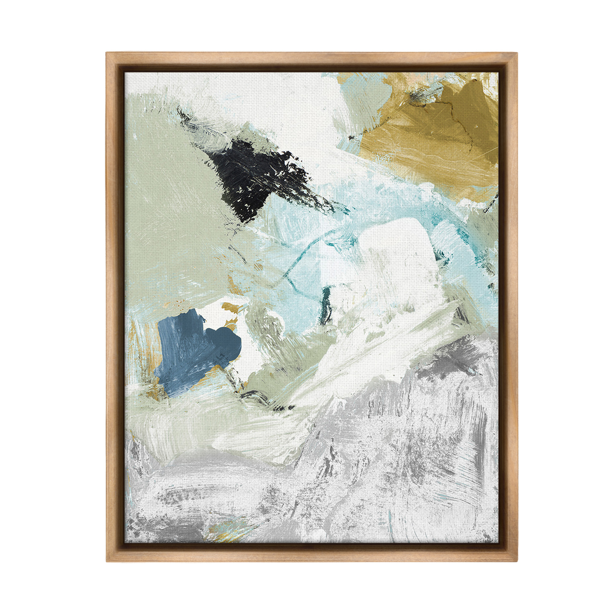 Stupell Industries Expressive Modern Pattern Abstract Painting Brown Floater Framed Canvas Art Print Wall Art, 17 x 21