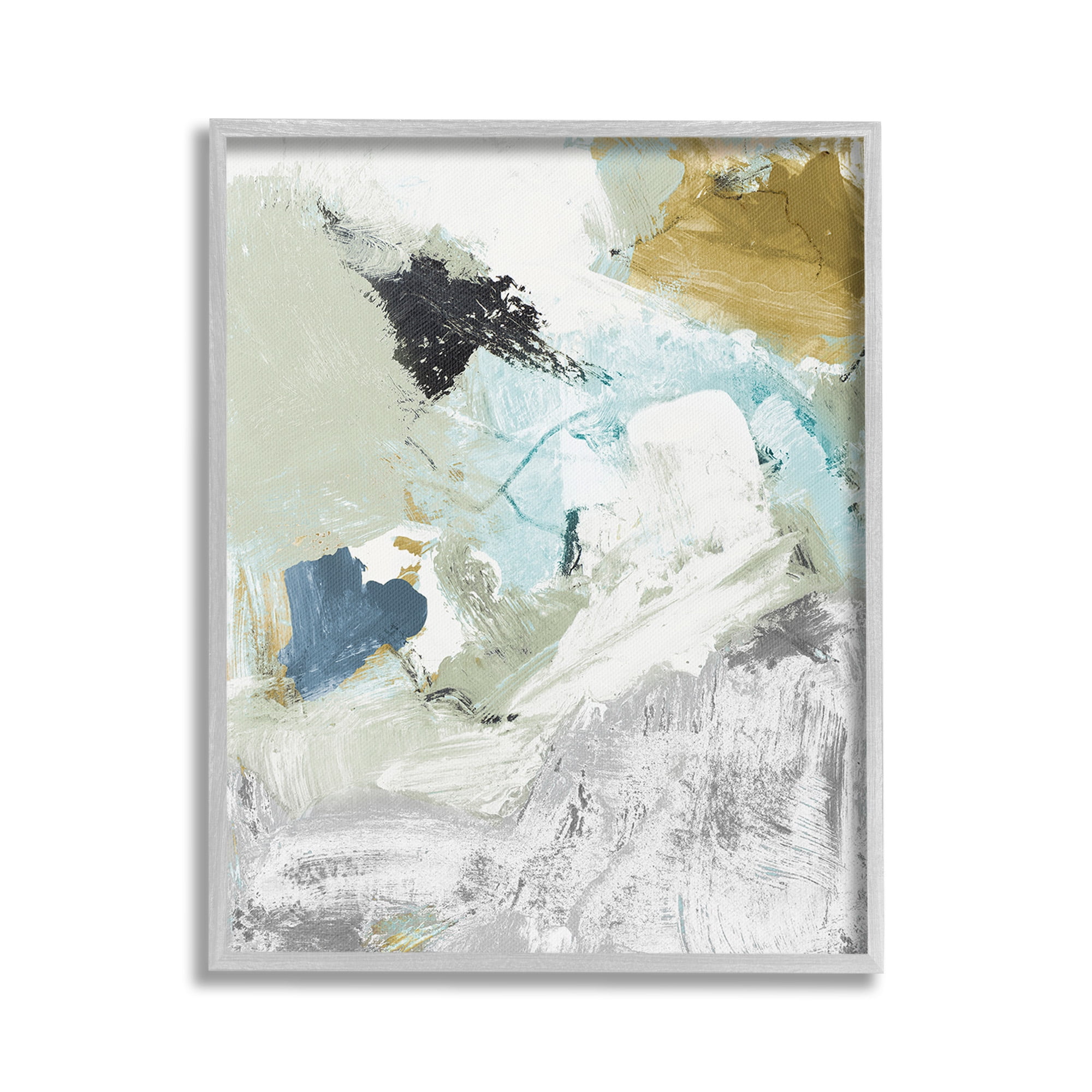Stupell Industries Expressive Modern Pattern Abstract Painting Gray Framed Art Print Wall Art, 16 x 20
