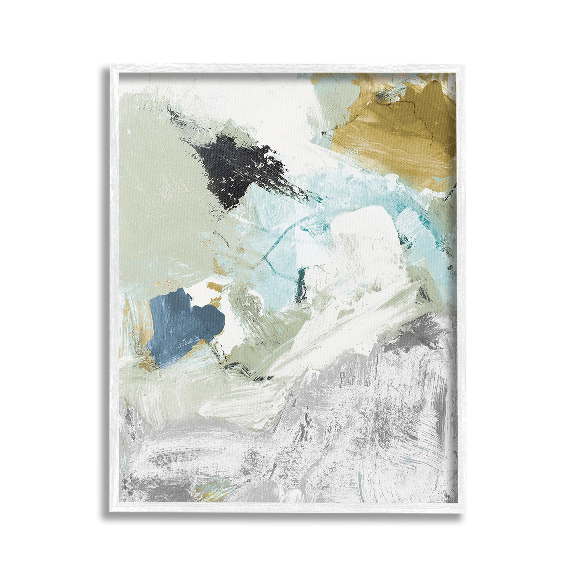Stupell Industries Expressive Modern Pattern Abstract Painting White Framed Art Print Wall Art, 24 x 30