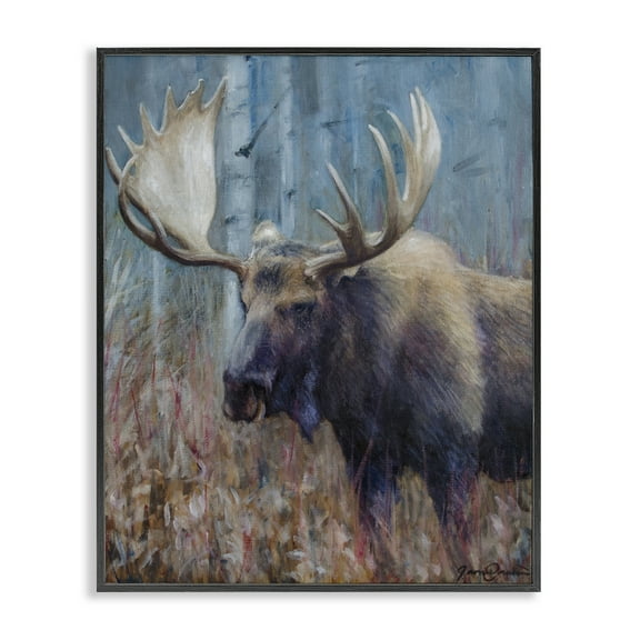 Stupell Industries Expressive Moose in Forest Black Framed Giclee Art, design by James Corwin