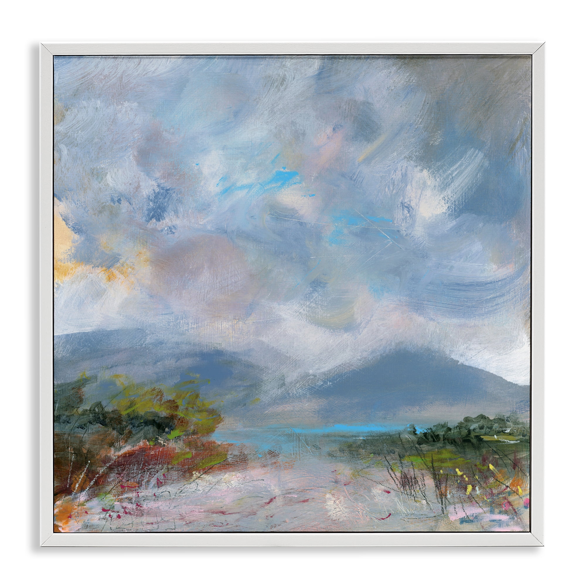 Stupell Industries Expressive Mountain Mists White Framed Giclee Art, design by Leslie Birch
