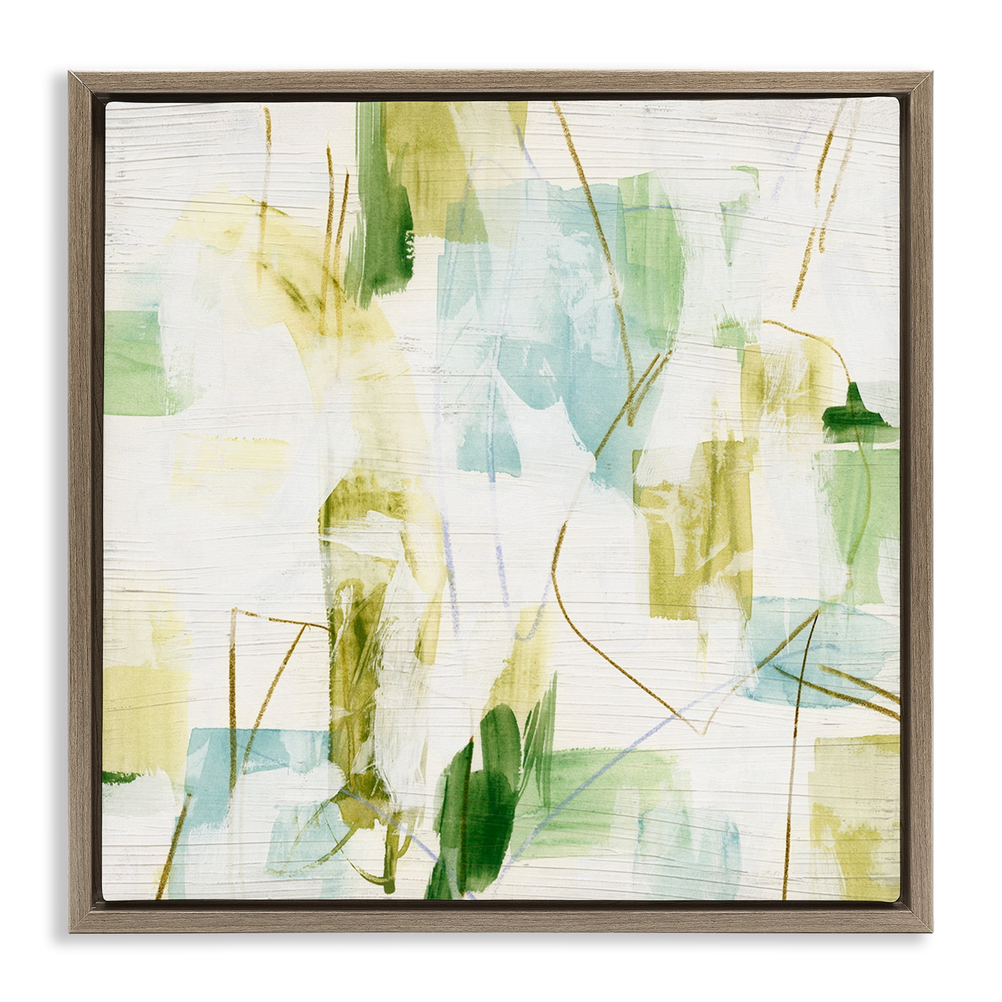 Stupell Industries Expressive Muted Abstraction Abstract Painting Brown Floater Framed Canvas Art Print Wall Art, 18 x 18