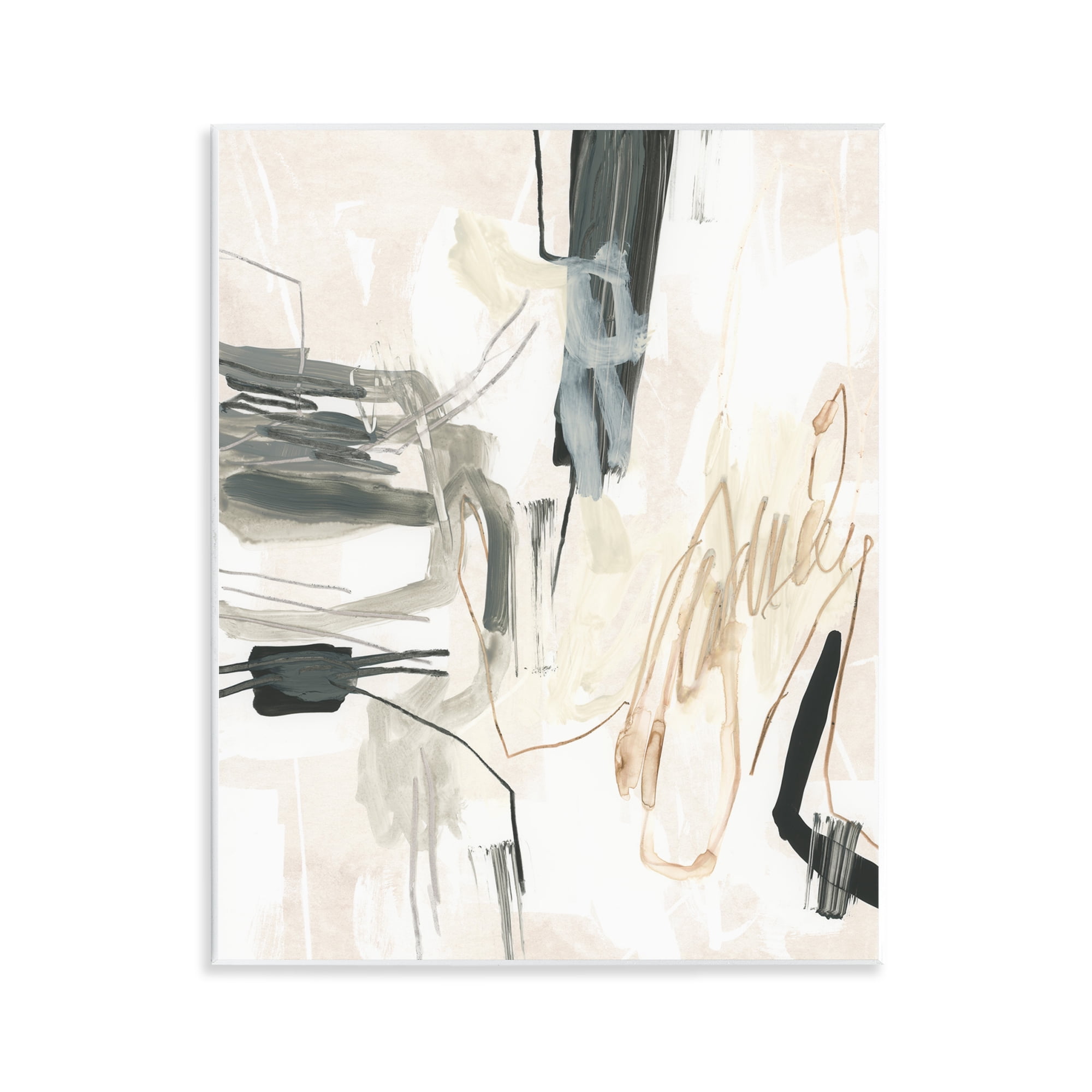 Stupell Industries Expressive Neutral Tones Scribble Abstract Painting Unframed Art Print Wall Art, 11 x 14