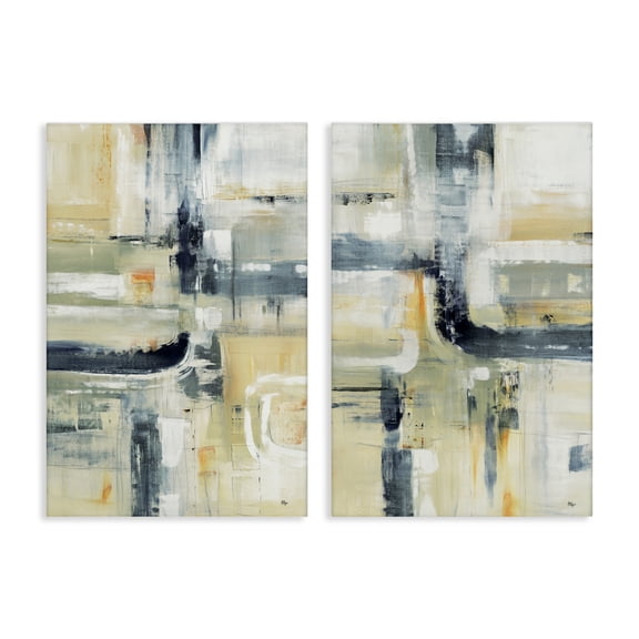 Stupell Industries Expressive Neutrals Composition 2 Piece Canvas Wall Art Set design by Lisa Ridgers, 36 x 24