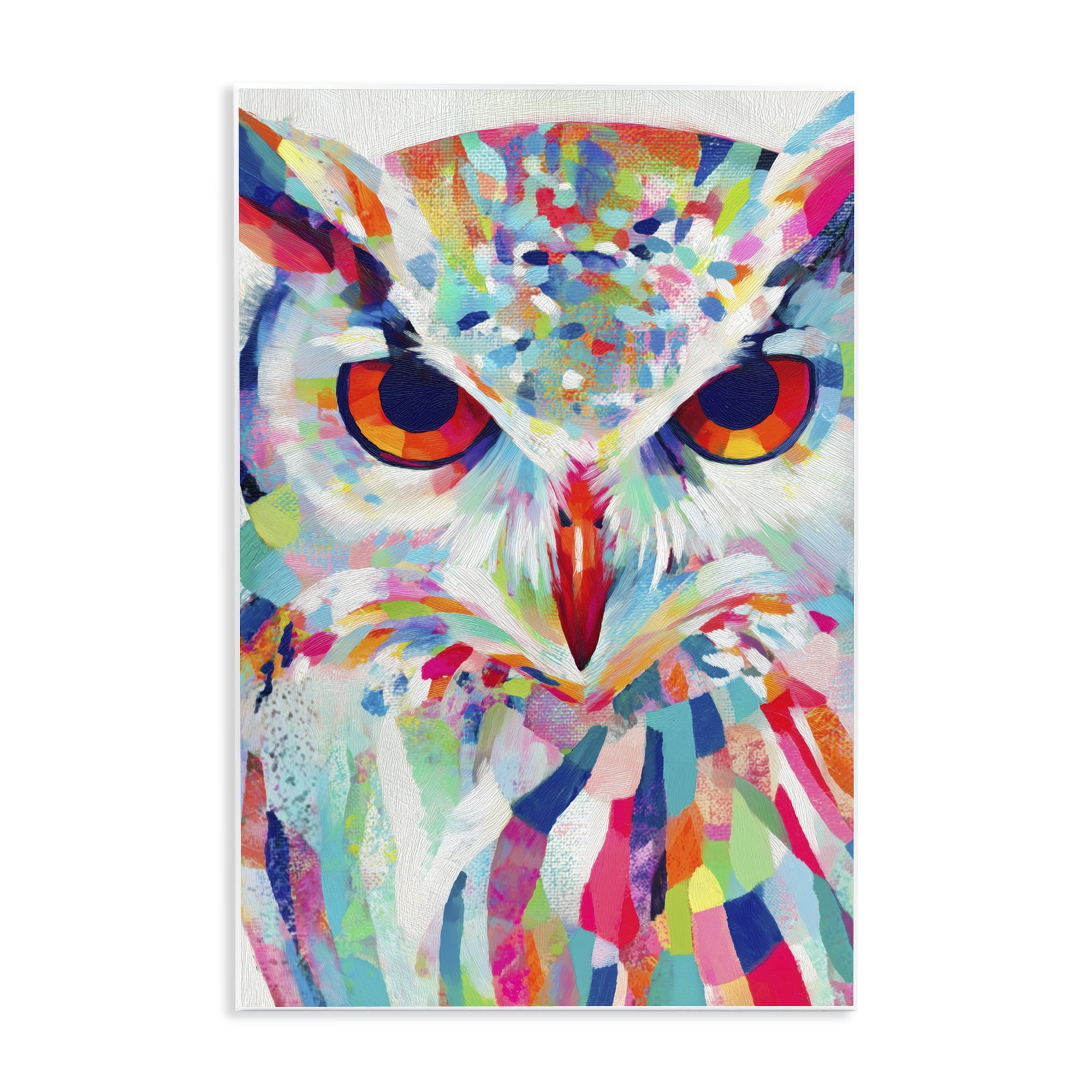 Stupell Industries Expressive Owl Gaze Wall Plaque Art, design by Chromatic Storm Studio