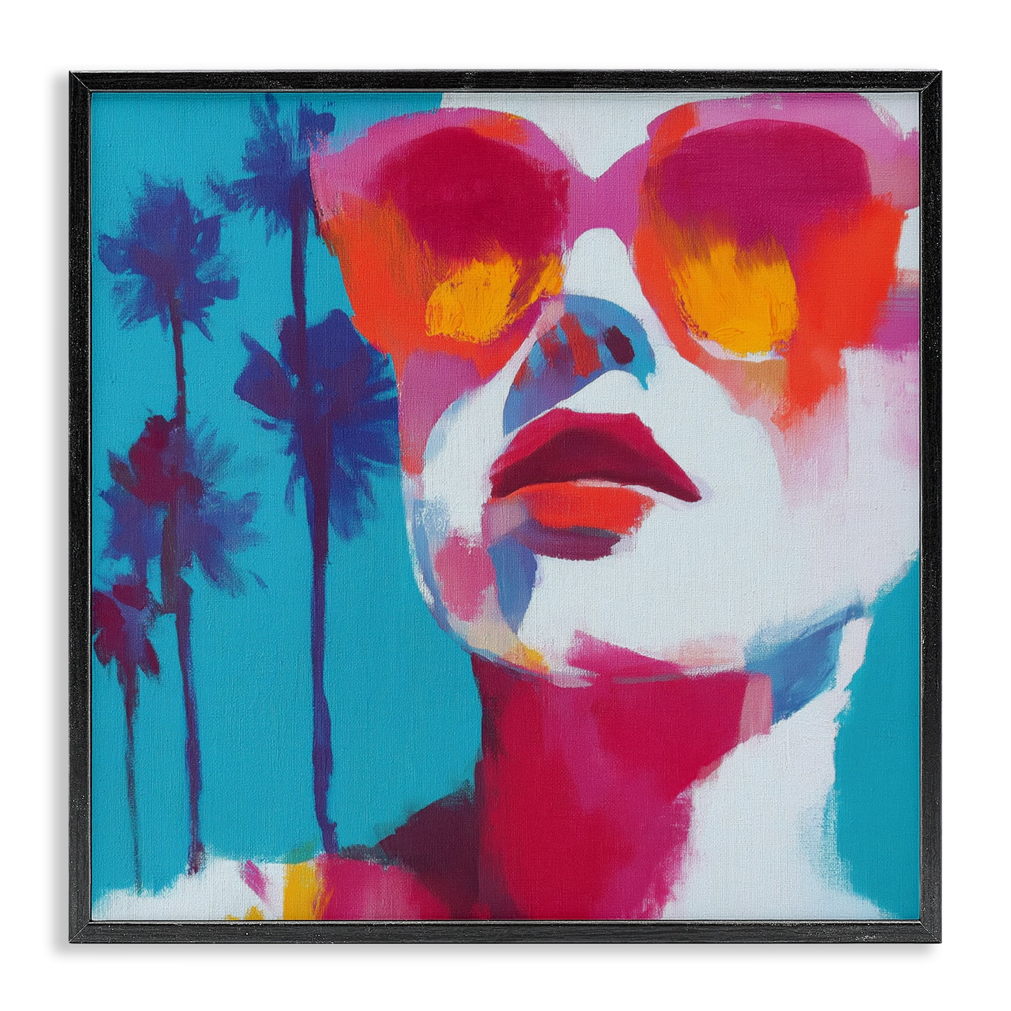 Stupell Industries Expressive Palm Tree Gaze Black Framed Giclee Art, design by Chromatic Storm Studio
