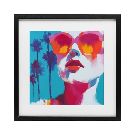 Stupell Industries Contemporary Expressive Palm Tree Gaze Black Framed Print Under Glass, 13 x 13, by Chromatic Storm Studio