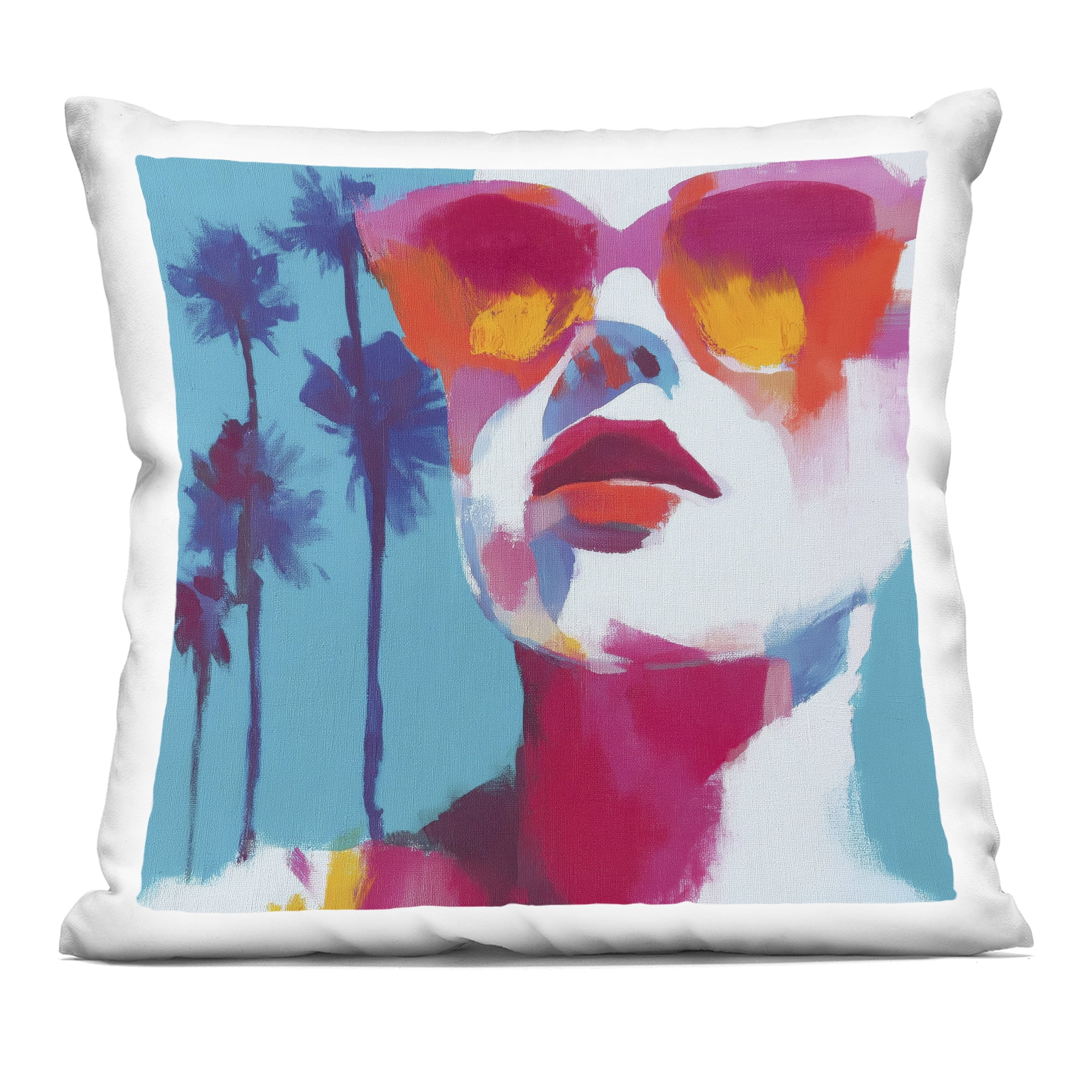 Stupell Industries Expressive Palm Tree Gaze Decorative Printed Throw Pillow, design by Chromatic Storm Studio, 18 x 7 x 18