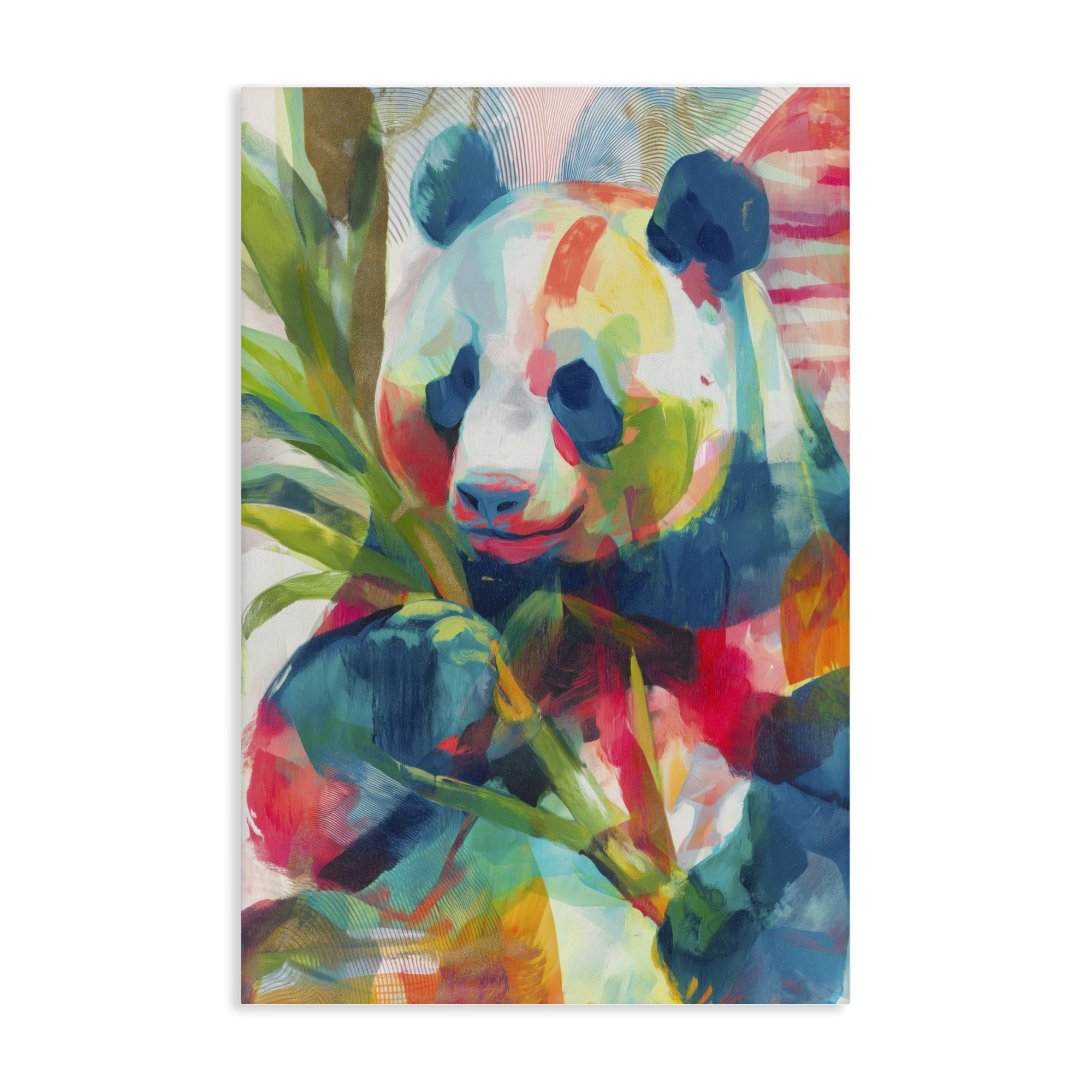 Stupell Industries Expressive Panda In Bloom Canvas Wall Art, design by Chromatic Storm Studio