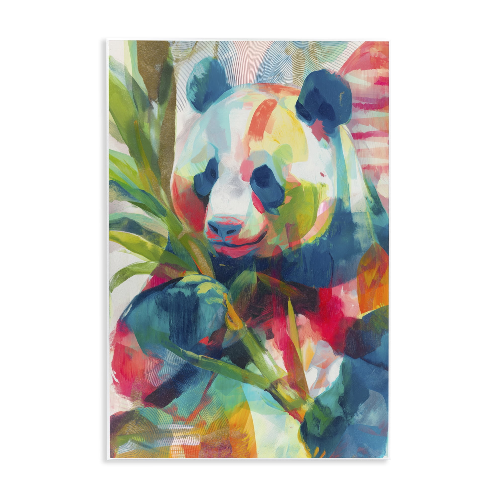 Stupell Industries Expressive Panda In Bloom Wall Plaque Art, design by Chromatic Storm Studio
