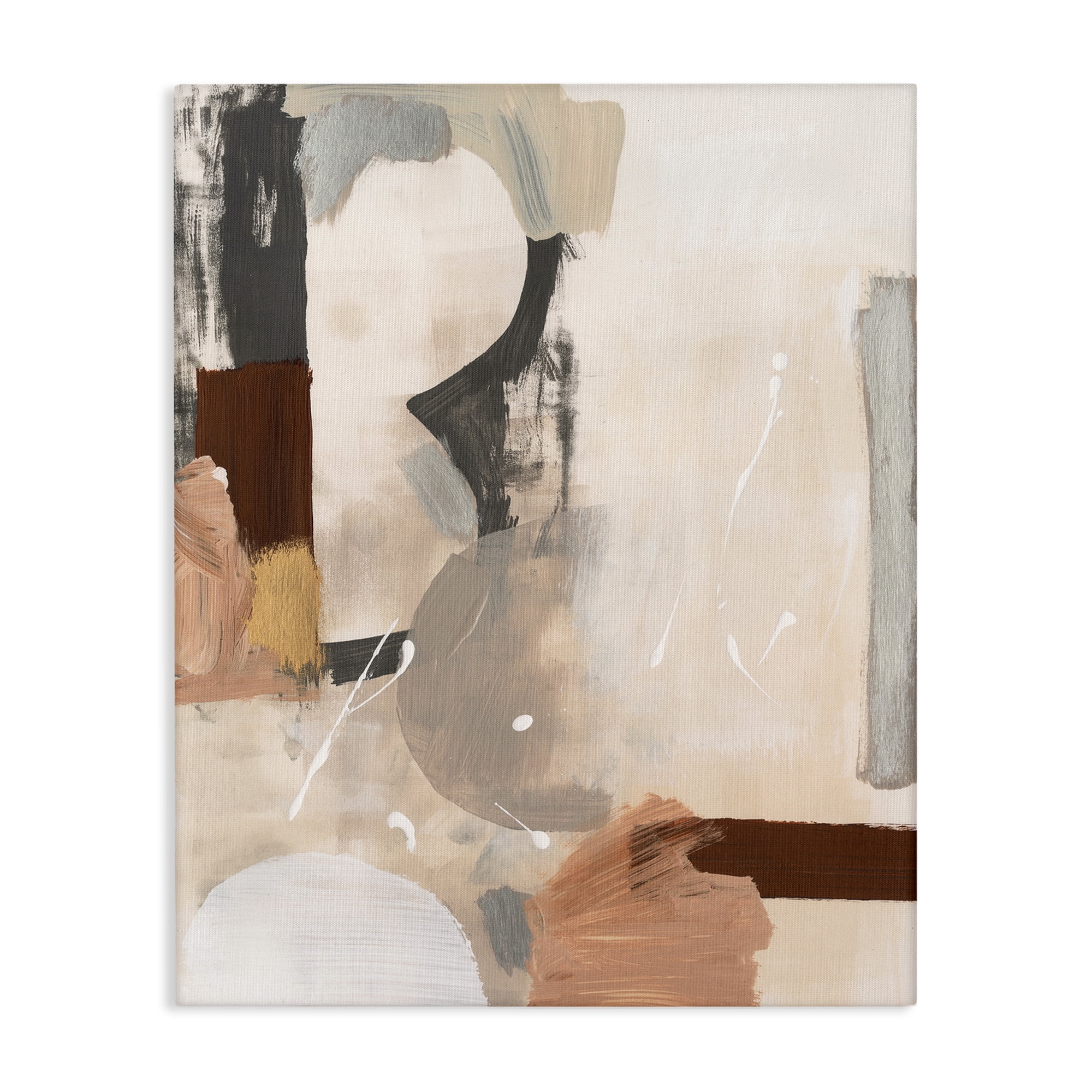 Stupell Industries Expressive Rustic Abstract Abstract Painting Gallery Wrapped Canvas Art Print Wall Art, 24 x 30