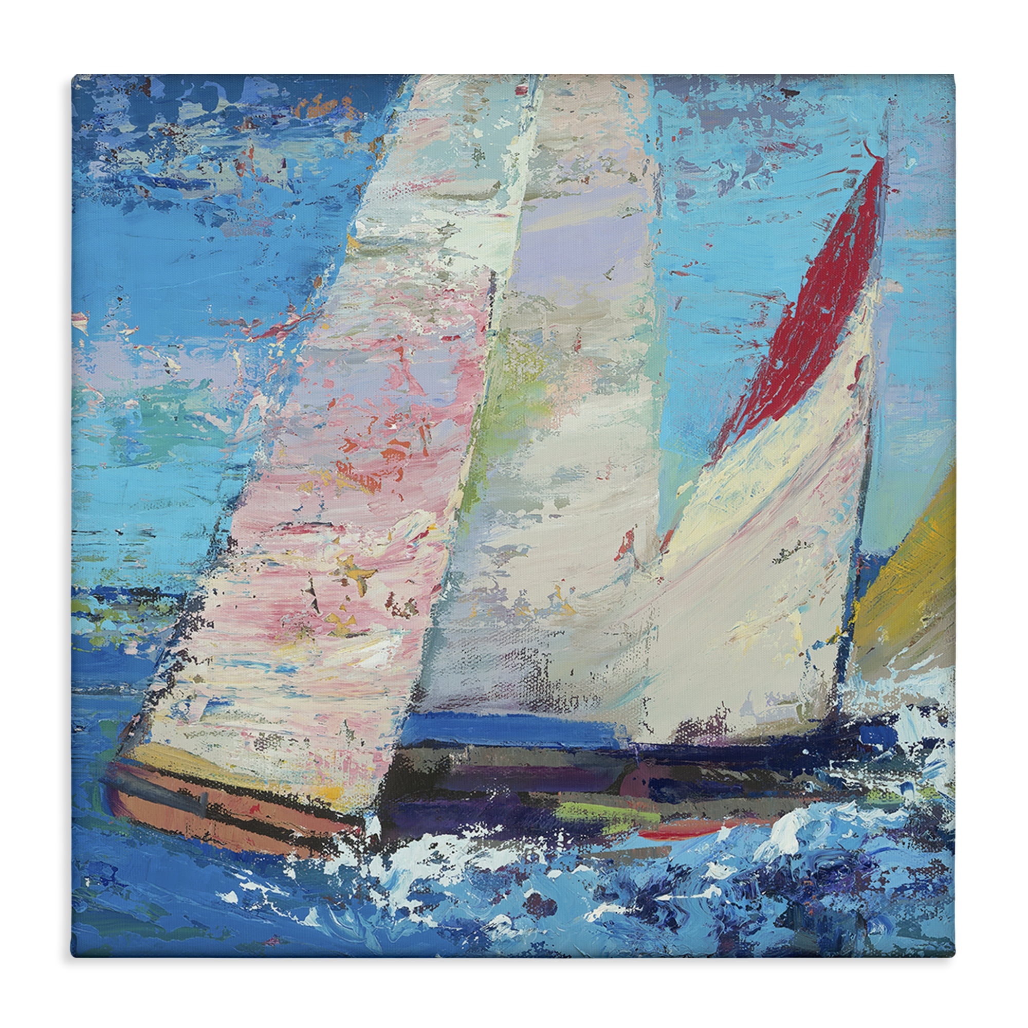 Stupell Industries Expressive Sailboats on Waves Canvas Wall Art, design by Beth A. Forst