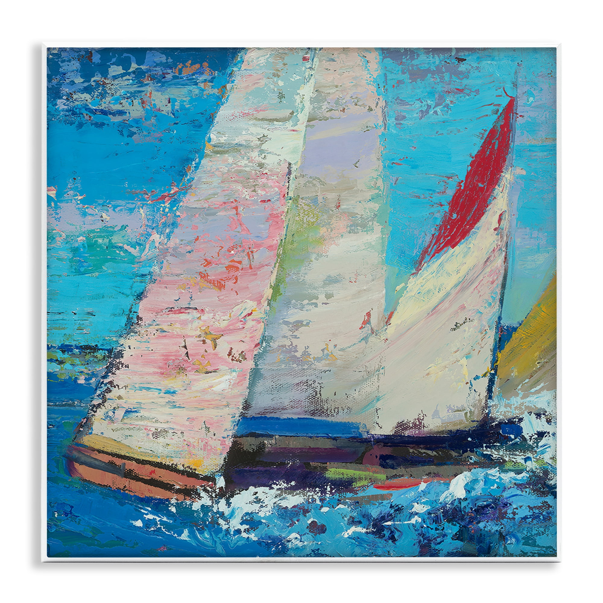 Stupell Industries Expressive Sailboats on Waves Wall Plaque Art, design by Beth A. Forst