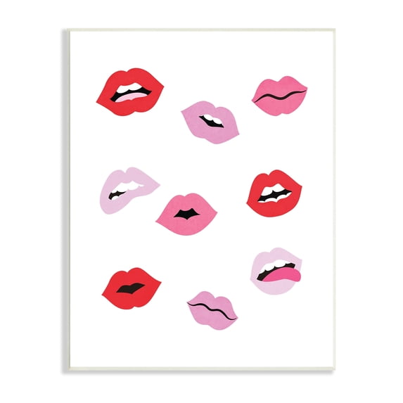 Stupell Industries Expressive Seductive Lips Red Lipstick Shades,13 x 19, Design by JJ Design House LLC