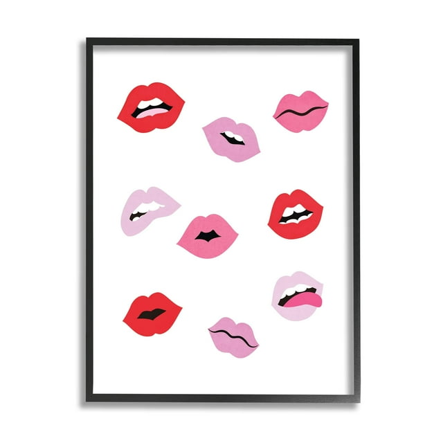 Stupell Industries Expressive Seductive Lips Red Lipstick Shades,24 x 30, Design by JJ Design House LLC