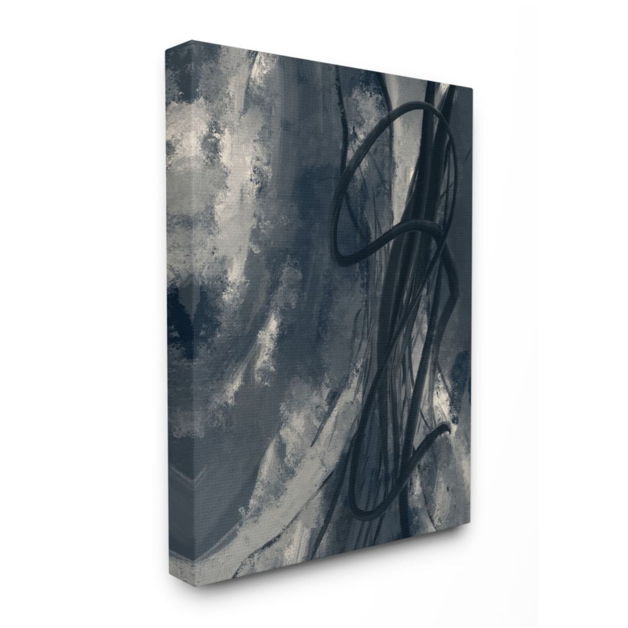 Stupell Industries Expressive Shades of Blue Abstract Linear Design Design by Daphne Polselli, 16" x 20"