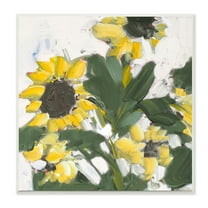 Stupell Industries Expressive Sunflower Florals Organic Brush Strokes Wall Plaque by Jane Slivka