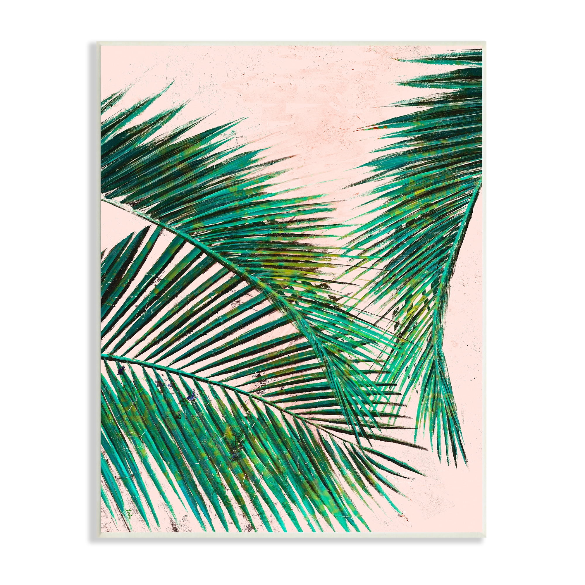 Stupell Industries Expressive Tropical Palm Fronds over Pink Warm Plants, 13 x 19, Design by Patricia Pinto