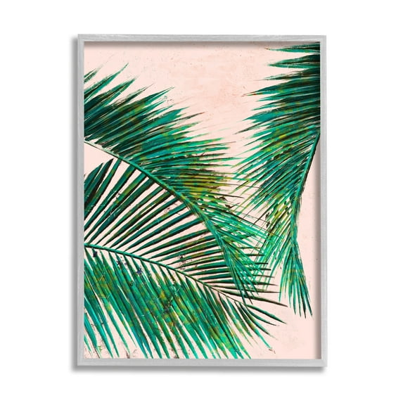 Stupell Industries Expressive Tropical Palm Fronds over Pink Warm Plants, 16 x 20, Design by Patricia Pinto