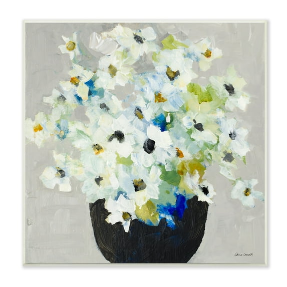 Stupell Industries Expressive White Flower Bouquet Abstract Bloom, 12 x 12,Design by Lanie Loreth