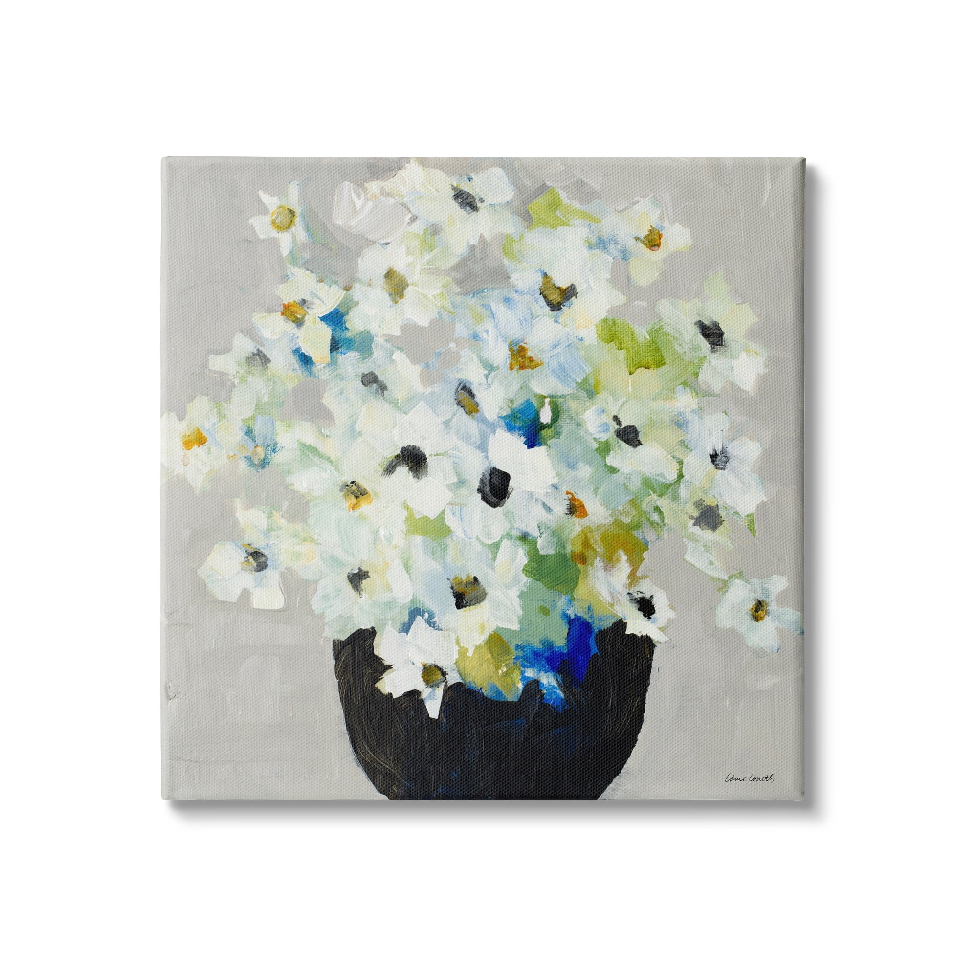Stupell Industries Expressive White Flower Bouquet Abstract Bloom, 17 x 17,Design by Lanie Loreth