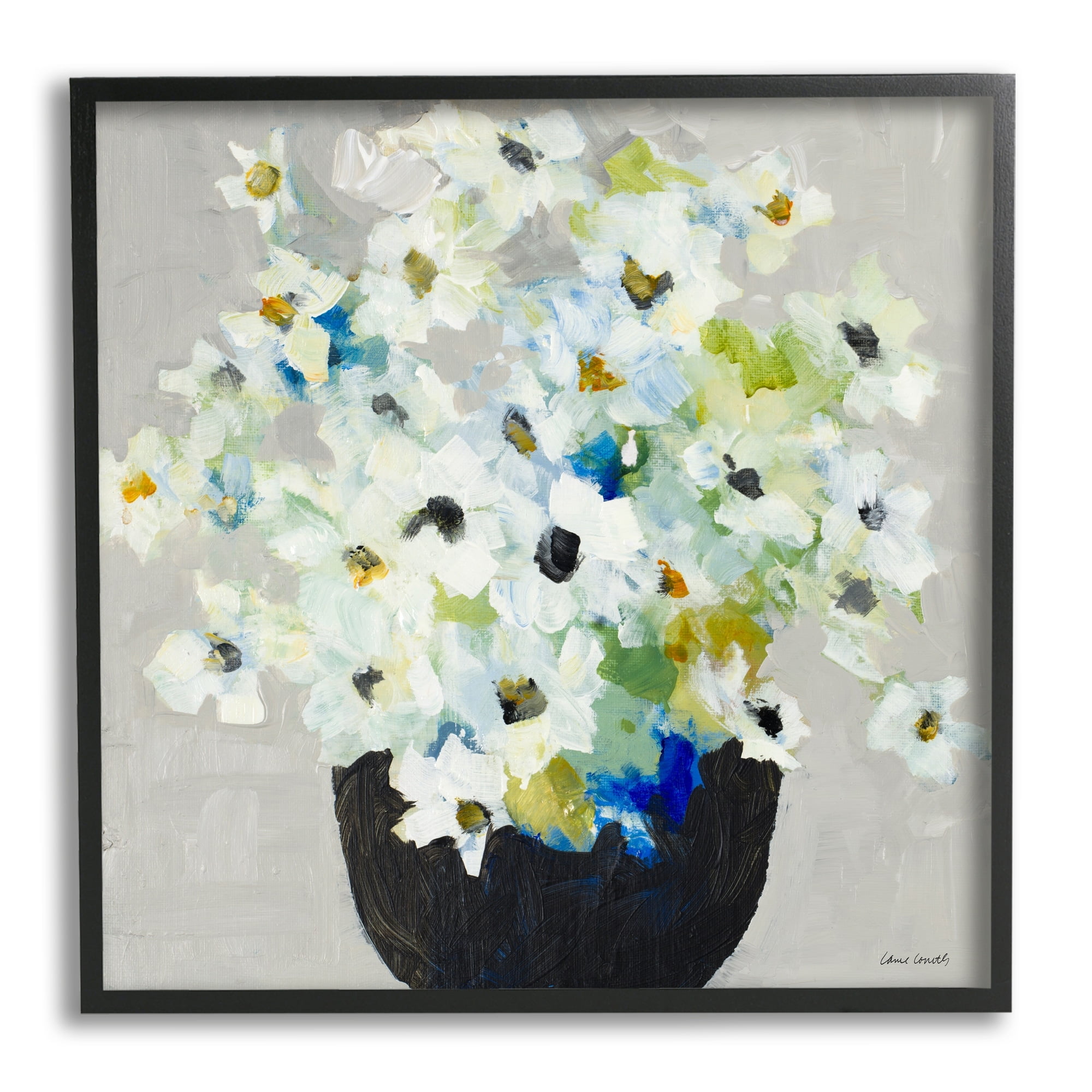 Stupell Industries Expressive White Flower Bouquet Abstract Bloom, 24 x 24,Design by Lanie Loreth