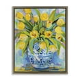 thumbnail image 1 of Stupell Industries Expressive Yellow Tulips in Vase Botanical & Floral Painting Brown Floater Framed Canvas Art Print Wall Art, 25 x 31, 1 of 9