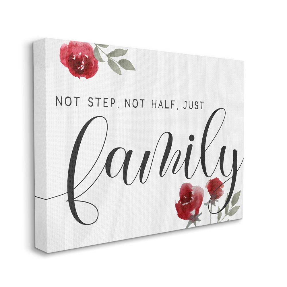 Stupell Industries Extended Family Is Family Home Sign Cottage Floral Canvas Wall Art Design by Daphne Polselli, 36" x 48"