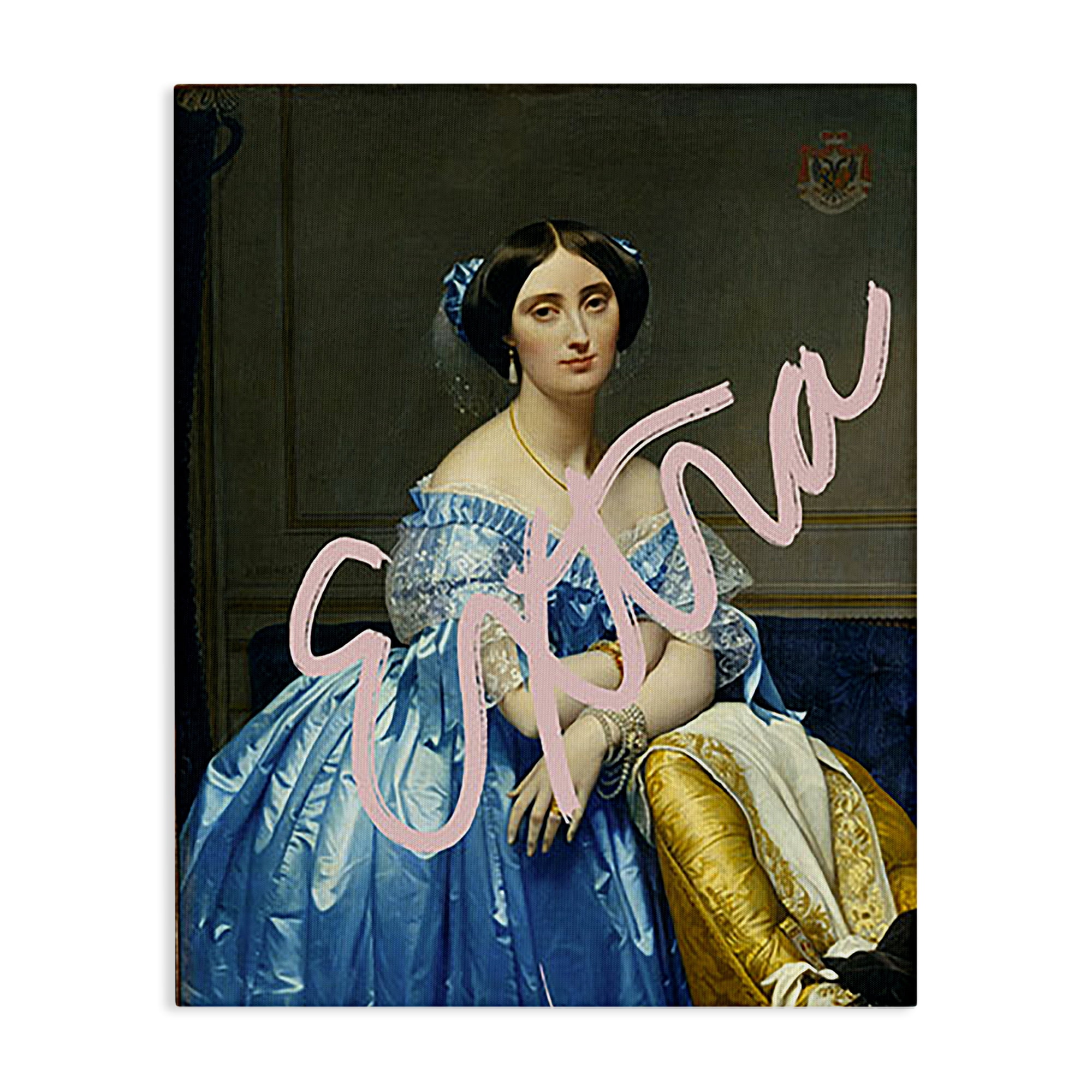 Stupell Industries Extra Classical Portrait Novelty & Humor Painting Wrapped Canvas Art Print Wall Art, 36 x 48