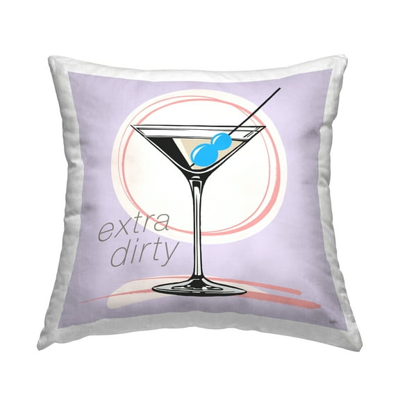 Stupell Industries Extra Dirty Martini Decorative Printed Throw Pillow Design by Elizabeth Medley.