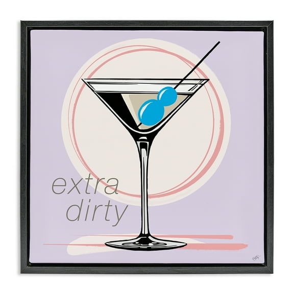 Stupell Industries Extra Dirty Martini Food & Beverage Painting Black Floater Framed Canvas Art Print Wall Art, 18 x 18