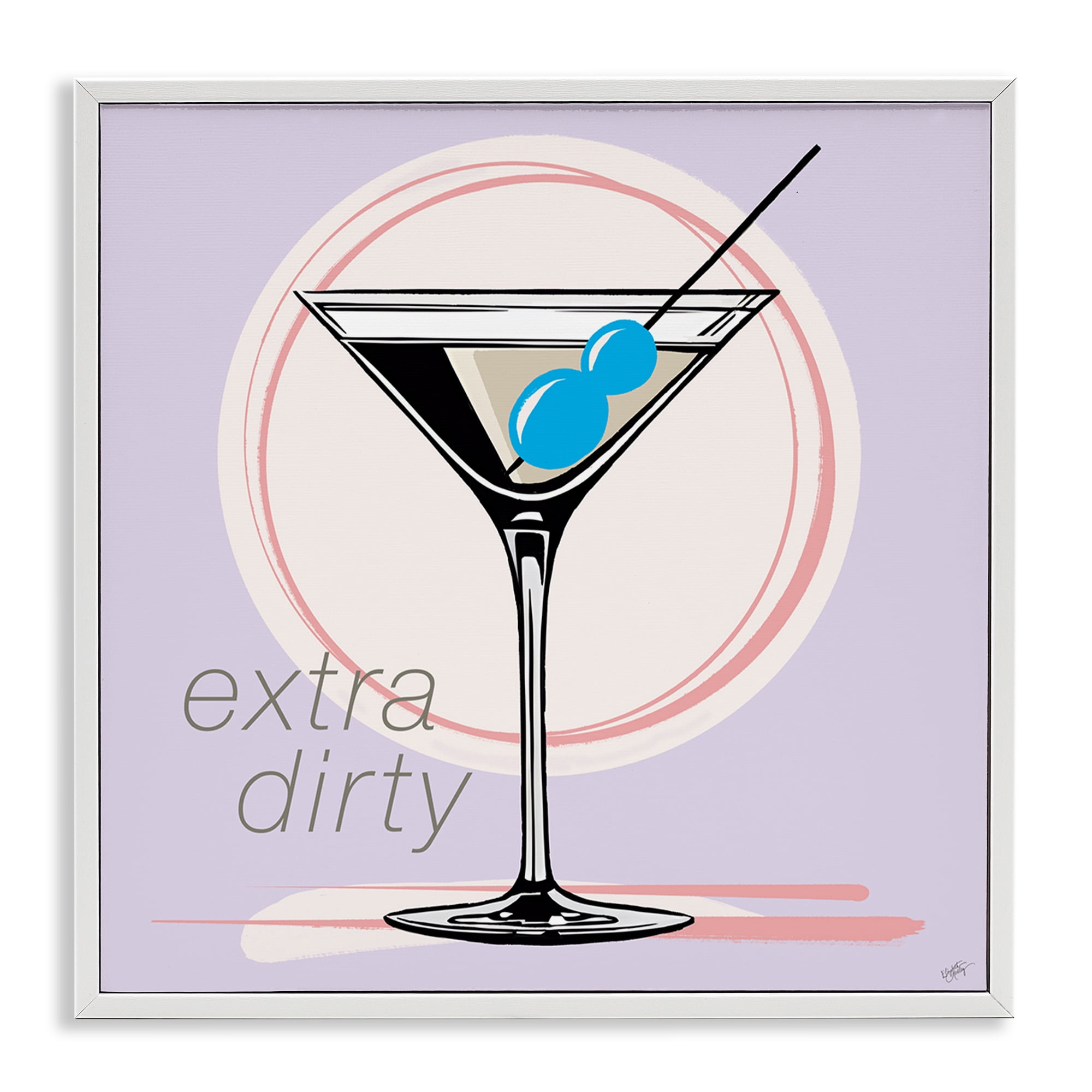Stupell Industries Extra Dirty Martini Food & Beverage Painting White Framed Art Print Wall Art, 12 x 12