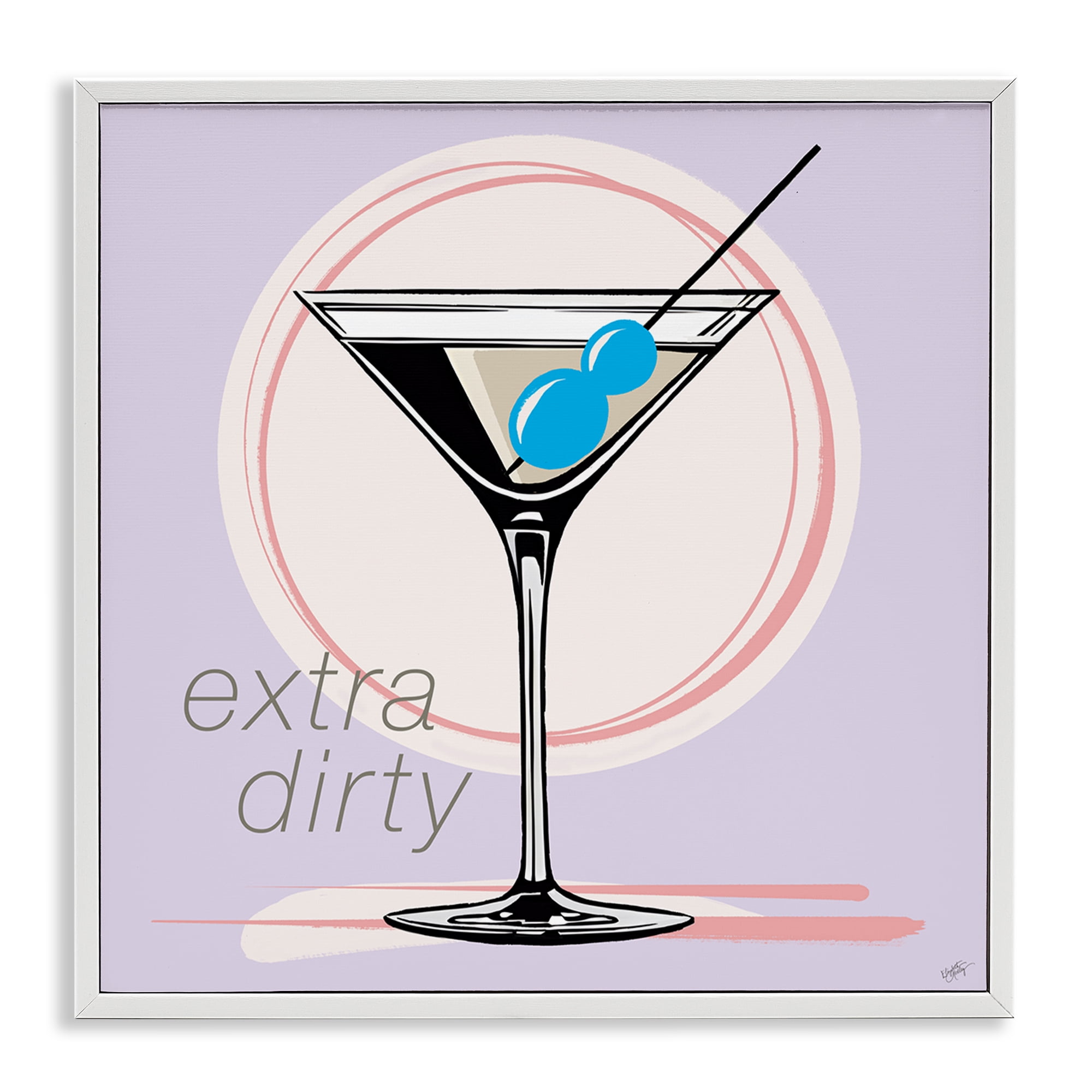 Stupell Industries Extra Dirty Martini Food & Beverage Painting White Framed Art Print Wall Art, 17 x 17