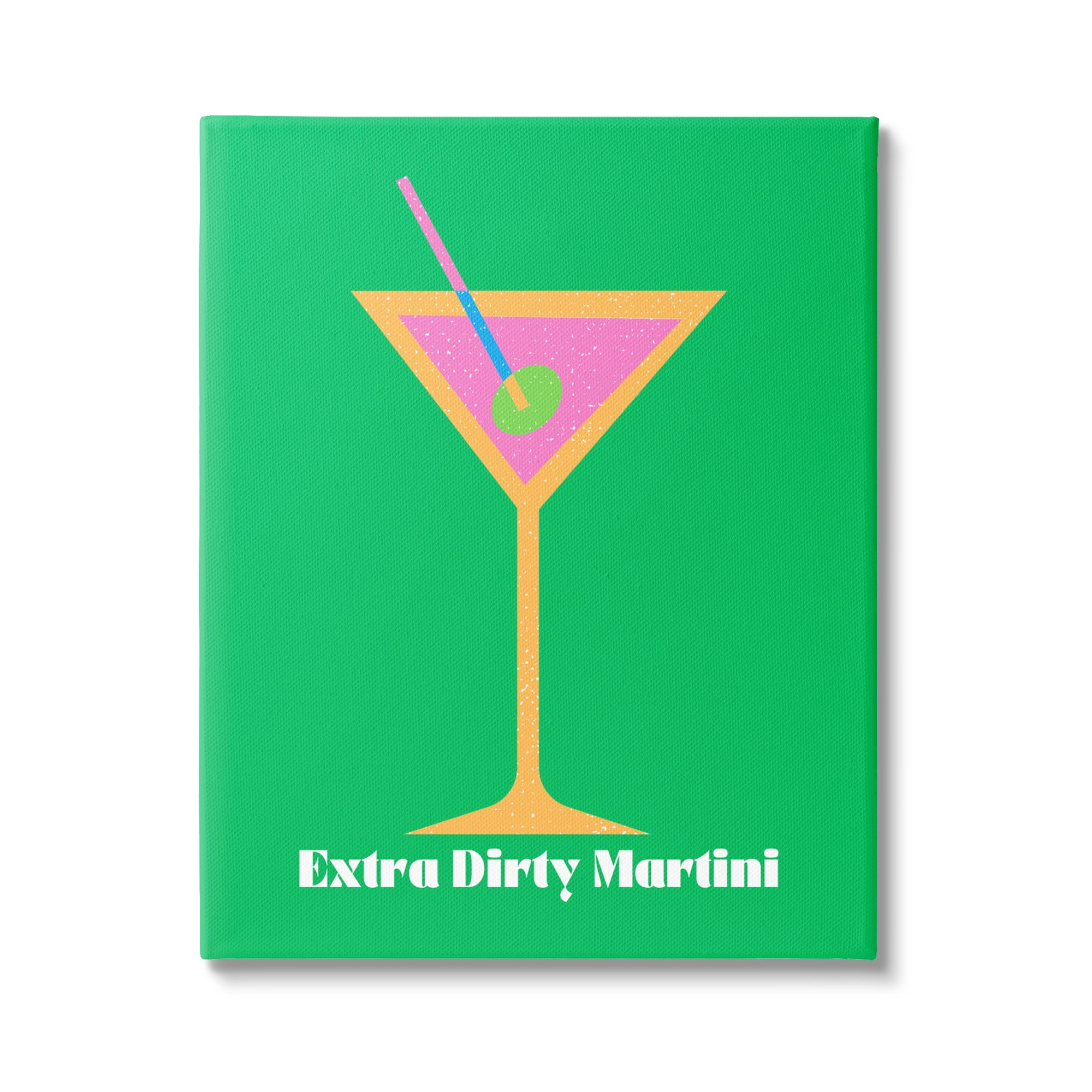 Stupell Industries Extra Dirty Martini on Green Food & Beverage Painting Gallery Wrapped Canvas Art Print Wall Art, 30 x 40