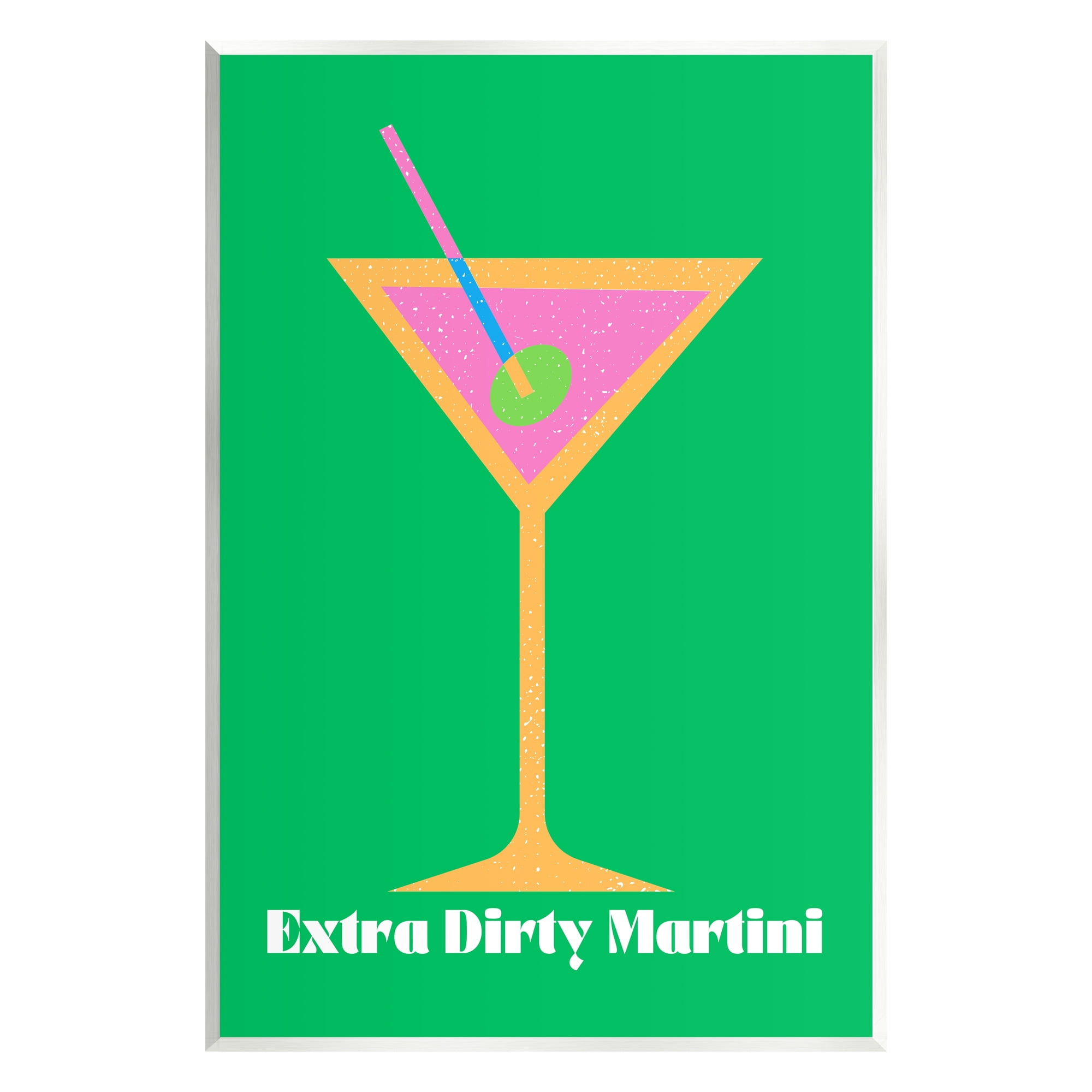 Stupell Industries Extra Dirty Martini on Green Food & Beverage Painting Unframed Art Print Wall Art, 10 x 15