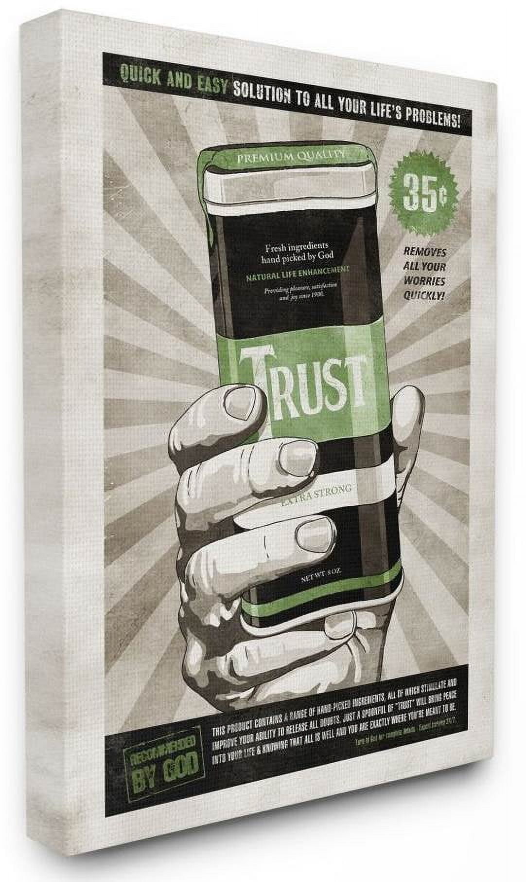 Stupell Industries Extra Strong Trust Inspirational Vintage Comic Book Design Canvas Wall Art by Ester Kay
