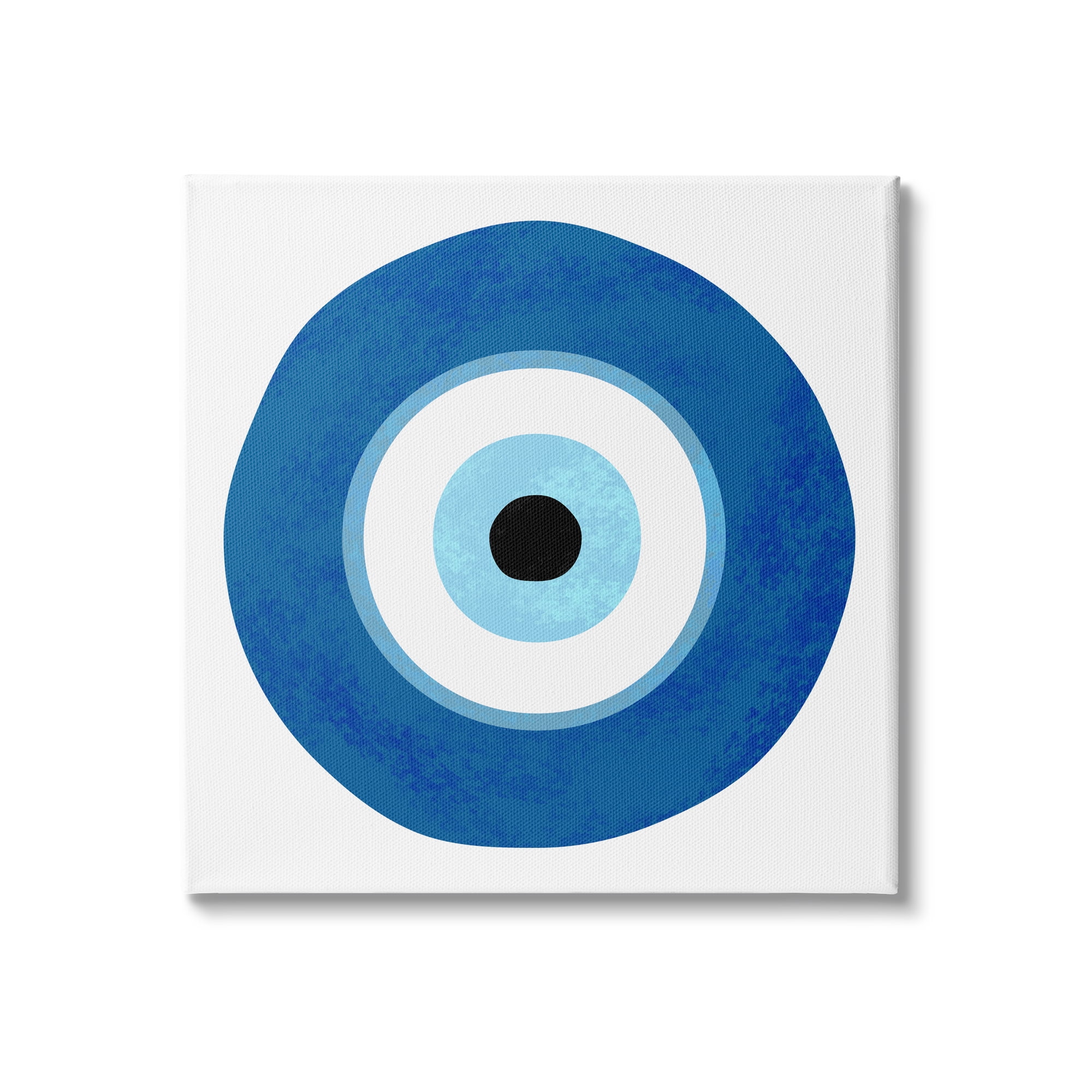 Bold Blue Abstract Circular Canvas Wall Art, 24 x 24