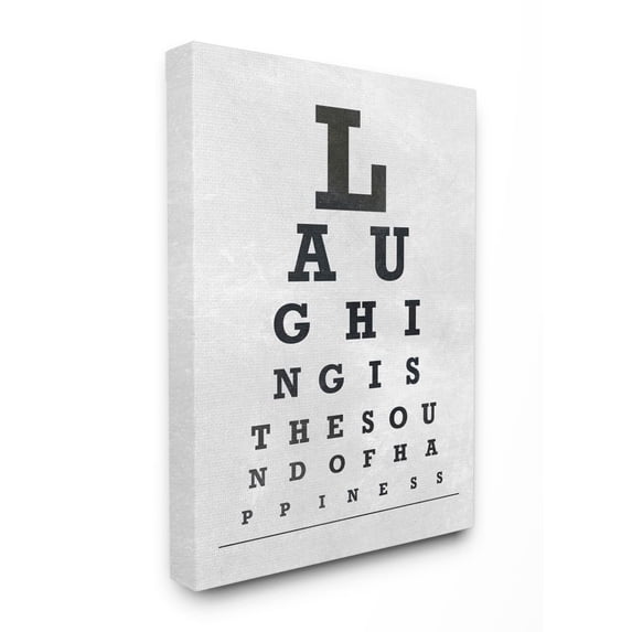 Stupell Industries Eye Chart Family Home Inspirational Word Black And White Design Canvas Wall Art by AD Graphics Studio