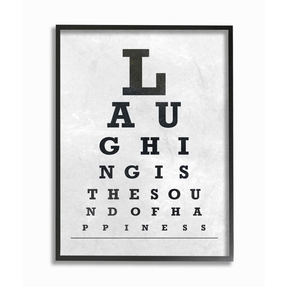 Stupell Industries Eye Chart Family Home Inspirational Word Black And White Design Framed Giclee Texturized Art by AD Graphics Studio