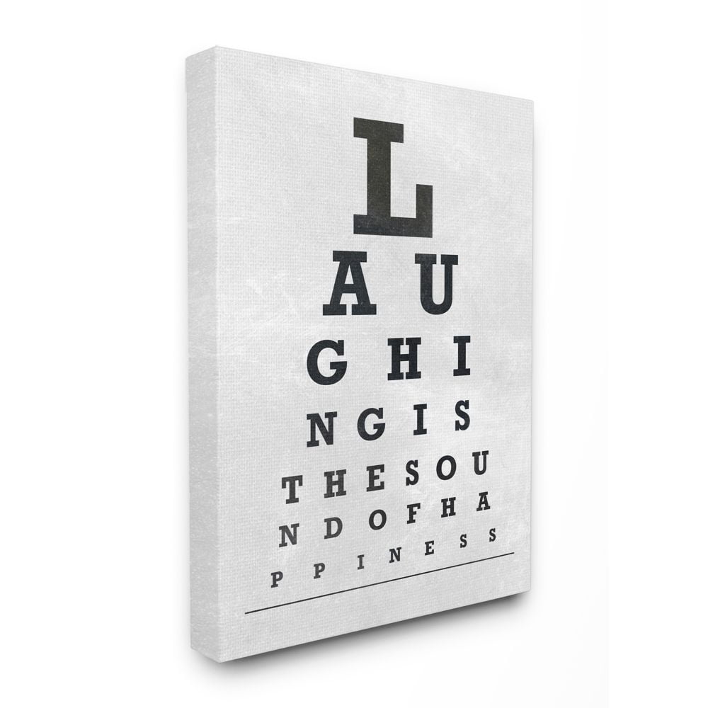 Stupell Industries Eye Chart Family Home Inspirational Word Black And White Design Super Canvas Wall Art by AD Graphics Studio