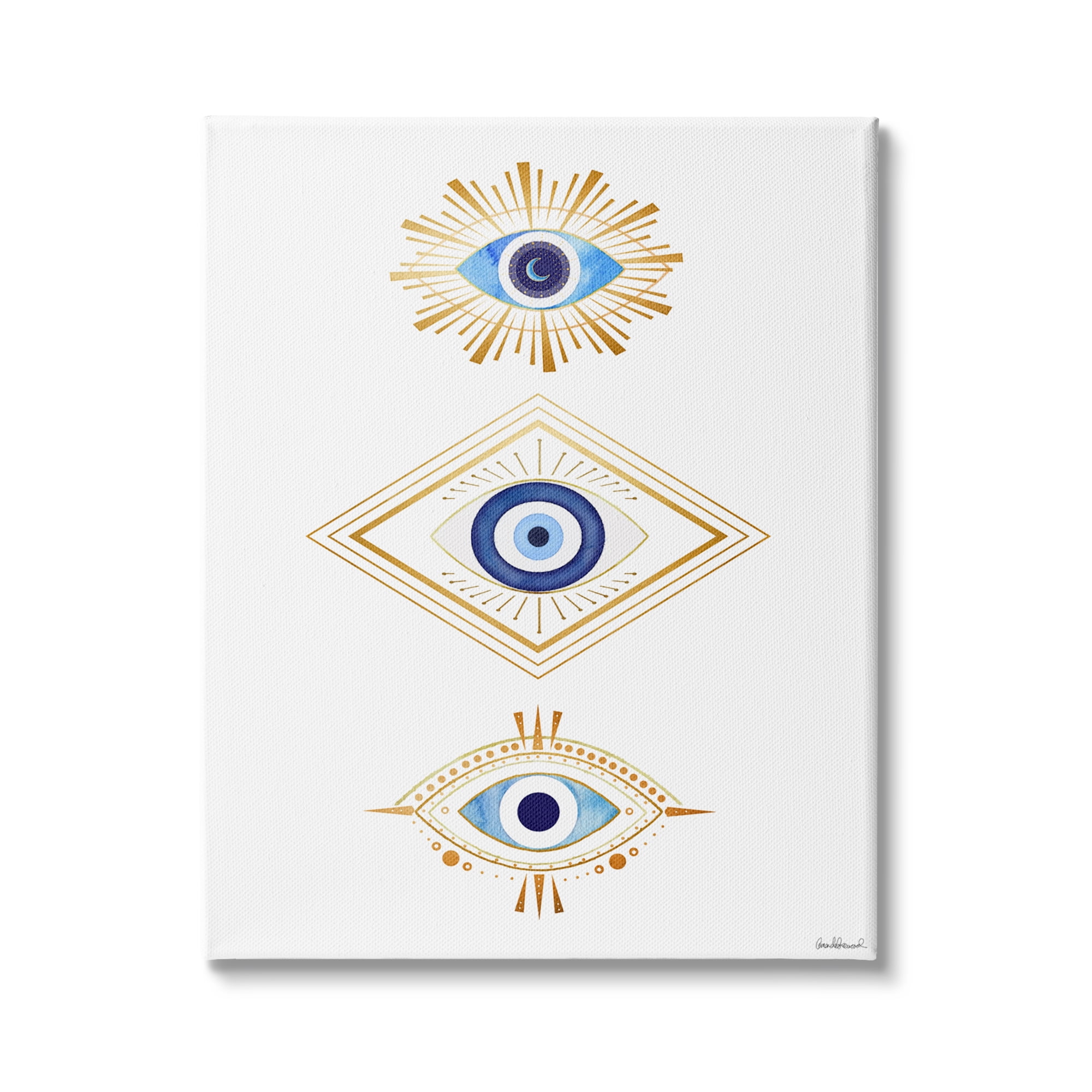 Stupell Industries Eye Of Providence Abstract Deco Arrangement Vivid Blue, 16 x 20, Design by Amanda Greenwood