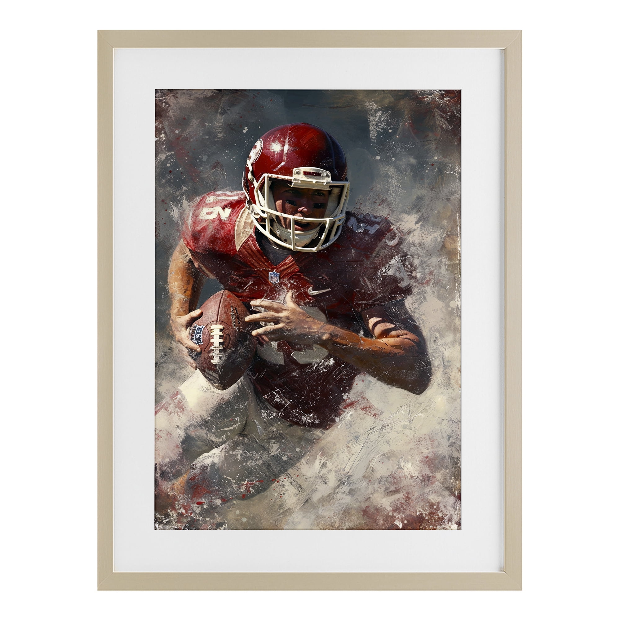 Stupell Industries Eye On The End Zone Birch Framed Print Under Glass, design by Ray Powers