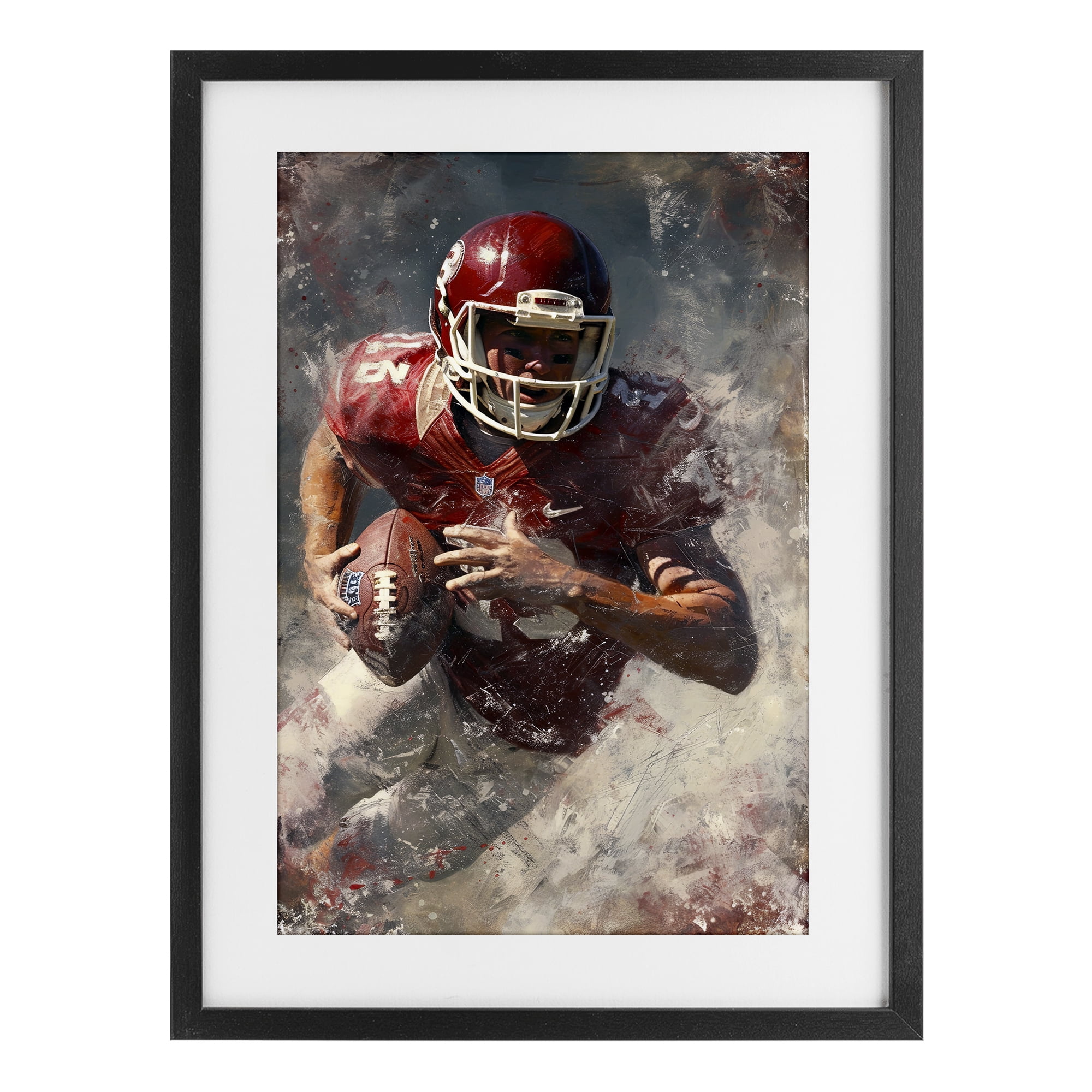 Stupell Industries Eye On The End Zone Black Framed Print Under Glass, design by Ray Powers