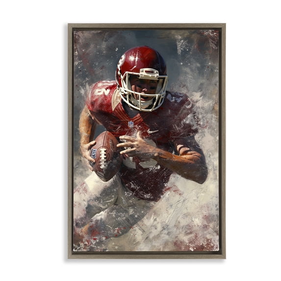 Stupell Industries Contemporary Eye On The End Zone Brown Floating Frame Canvas Art, 21 x 31, by Ray Powers