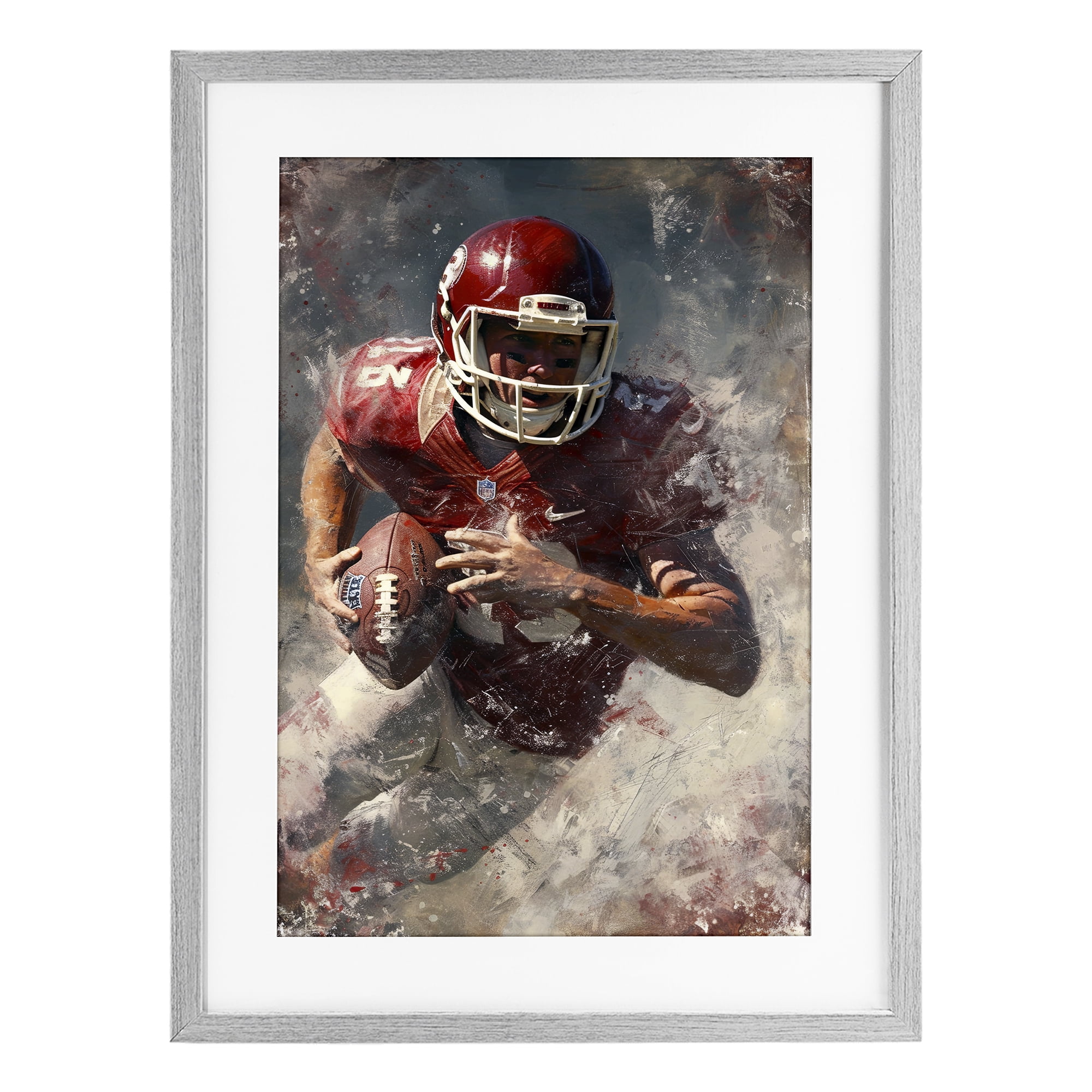 Stupell Industries Eye On The End Zone Gray Framed Print Under Glass, design by Ray Powers