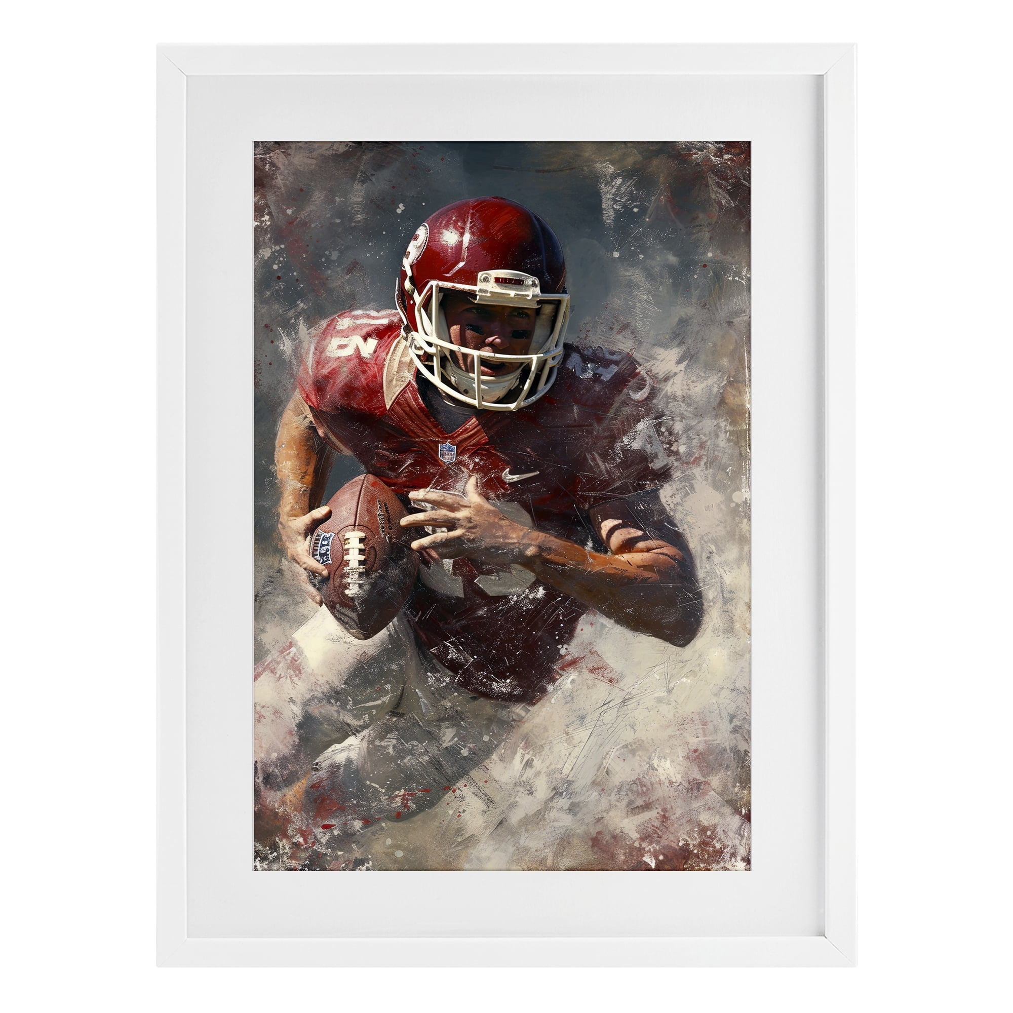 Stupell Industries Eye On The End Zone White Framed Print Under Glass, design by Ray Powers